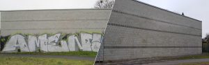 Graffitientfernung Oldenburg Mauer Wendehafen